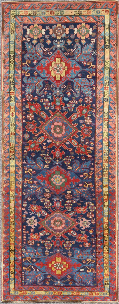 Antique Caucasian Seychour Rug with Diamond Medallions in Rich Colors This elegant 19th Century Seychour rug originates from the mountainous region of the Caucuses. A beautiful row of five diamond - shaped medallions run the entire length of the r... - Keivan Woven ArtsA - 0722 - 1386Rug