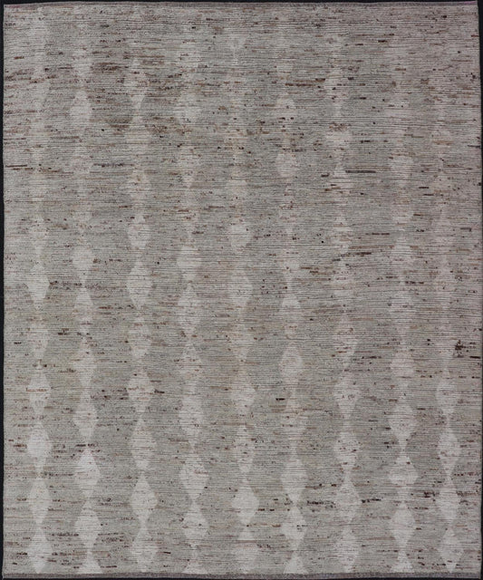 Modern Afghanistan Rug with All - Over Pattern in Muted Light Green Tones. Keivan Woven Arts rug AAR - 1003, country of origin / type: Afghanistan 21st century. Measures: 8'8 x 11'5 The subdued design of this piled rug makes it perfect for modern a... - Keivan Woven ArtsAAR - 1003 - 24205Rugs