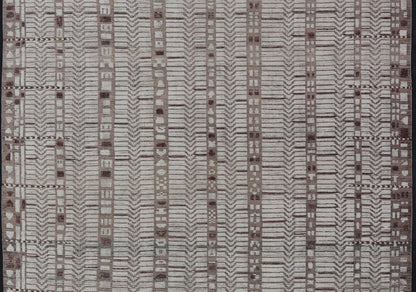 Moroccan Style Modern Casual Hand Knotted Rug In Cream With Texture. Keivan Woven Arts; rug AAR - 1663, country of origin / type: Afghanistan / Modern Casual, circa early - 21th century. Measures: 12'1 x 16'0 This modern casual tribal large Moroccan... - Keivan Woven ArtsAAR - 1663 - 24414Rug