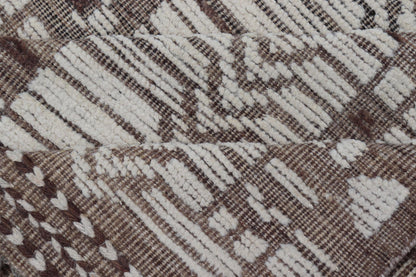 Moroccan Style Modern Casual Hand Knotted Rug In Cream With Texture. Keivan Woven Arts; rug AAR - 1663, country of origin / type: Afghanistan / Modern Casual, circa early - 21th century. Measures: 12'1 x 16'0 This modern casual tribal large Moroccan... - Keivan Woven ArtsAAR - 1663 - 24414Rug