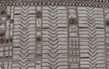 Moroccan Style Modern Casual Hand Knotted Rug In Cream With Texture. Keivan Woven Arts; rug AAR - 1663, country of origin / type: Afghanistan / Modern Casual, circa early - 21th century. Measures: 12'1 x 16'0 This modern casual tribal large Moroccan... - Keivan Woven ArtsAAR - 1663 - 24414Rug