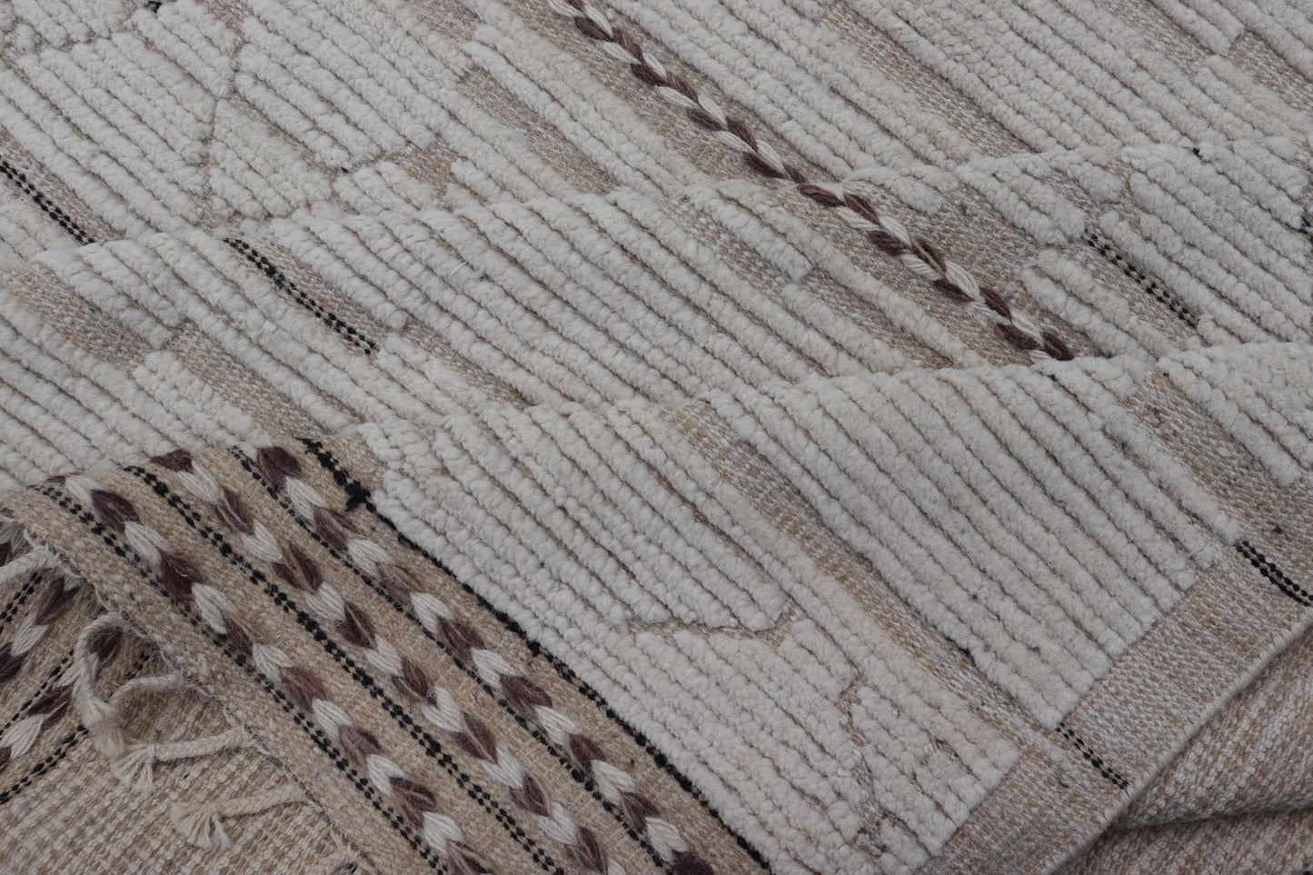 Large Minimalist Design rug, Large Modern Rug Large Modern Rug in Muted Off White. Light Brown with Minimalist Design Modern Afghanistan Rug with All - Over Pattern in Muted Light Cream and Tan Tones. Keivan Woven Arts rug AAR - 1664, country of origin / t... - Keivan Woven ArtsAAR - 1664 - 24420