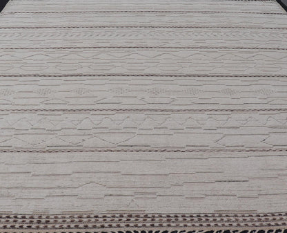 Large Minimalist Design rug, Large Modern Rug Large Modern Rug in Muted Off White. Light Brown with Minimalist Design Modern Afghanistan Rug with All - Over Pattern in Muted Light Cream and Tan Tones. Keivan Woven Arts rug AAR - 1664, country of origin / t... - Keivan Woven ArtsAAR - 1664 - 24420
