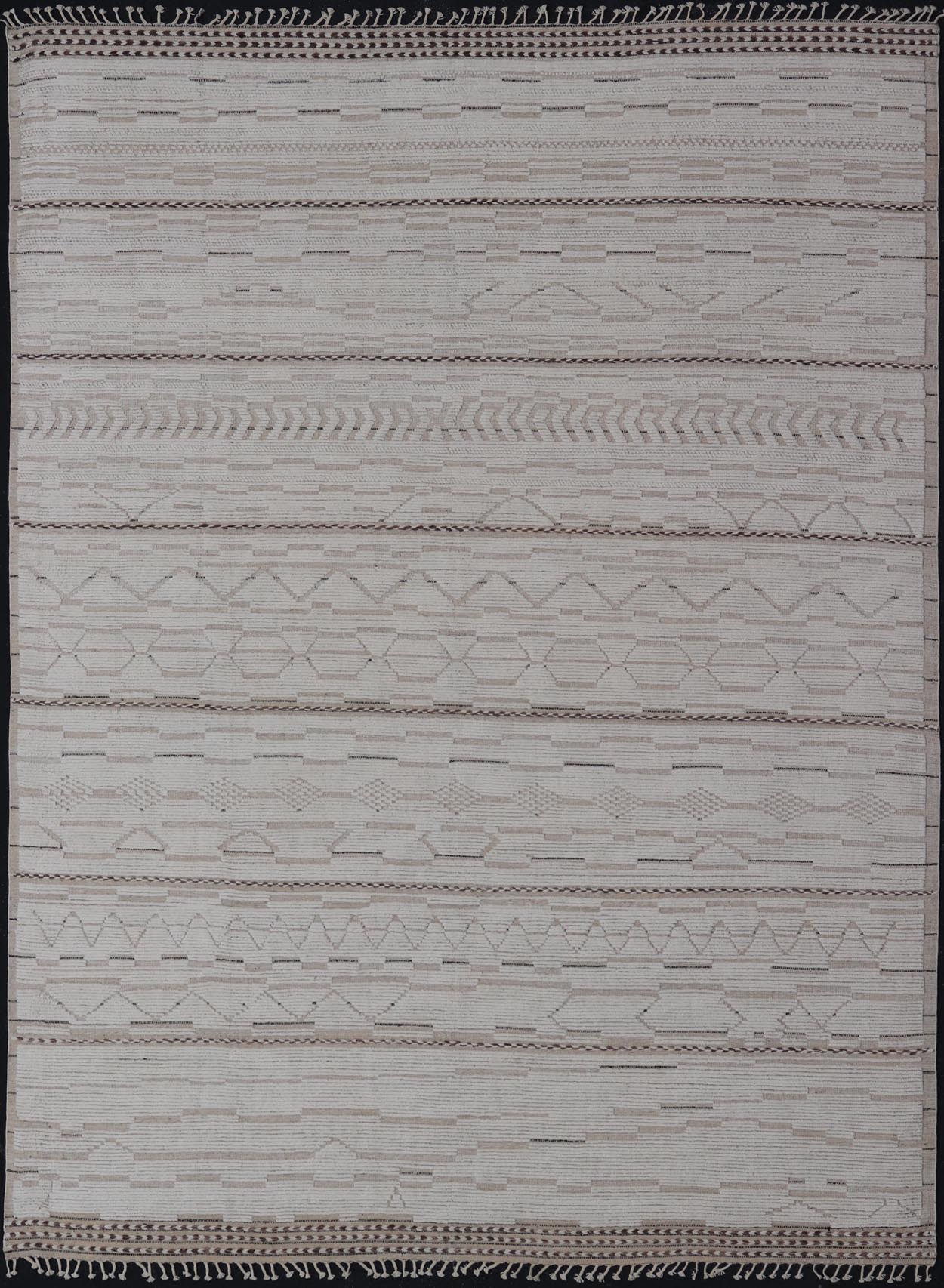 Large Minimalist Design rug, Large Modern Rug Large Modern Rug in Muted Off White. Light Brown with Minimalist Design Modern Afghanistan Rug with All - Over Pattern in Muted Light Cream and Tan Tones. Keivan Woven Arts rug AAR - 1664, country of origin / t... - Keivan Woven ArtsAAR - 1664 - 24420