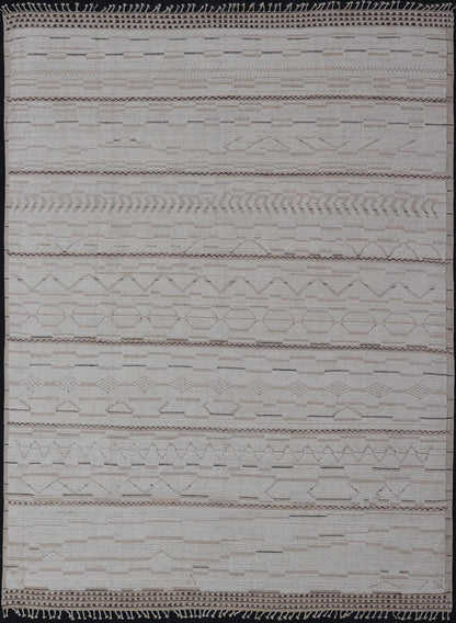 Large Minimalist Design rug, Large Modern Rug Large Modern Rug in Muted Off White. Light Brown with Minimalist Design Modern Afghanistan Rug with All - Over Pattern in Muted Light Cream and Tan Tones. Keivan Woven Arts rug AAR - 1664, country of origin / t... - Keivan Woven ArtsAAR - 1664 - 24420