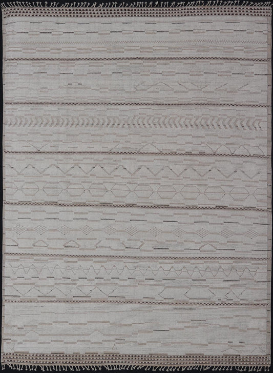 Large Minimalist Design rug, Large Modern Rug Large Modern Rug in Muted Off White. Light Brown with Minimalist Design Modern Afghanistan Rug with All - Over Pattern in Muted Light Cream and Tan Tones. Keivan Woven Arts rug AAR - 1664, country of origin / t... - Keivan Woven ArtsAAR - 1664 - 24420