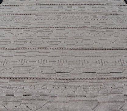 Large Minimalist Design rug, Large Modern Rug Large Modern Rug in Muted Off White. Light Brown with Minimalist Design Modern Afghanistan Rug with All - Over Pattern in Muted Light Cream and Tan Tones. Keivan Woven Arts rug AAR - 1664, country of origin / t... - Keivan Woven ArtsAAR - 1664 - 24420
