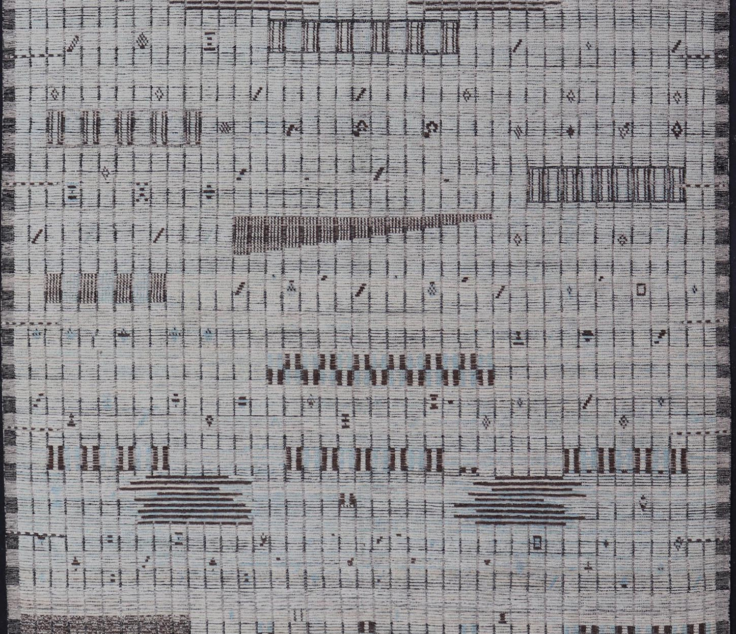 Modern Casual Hand Knotted in Wool with Ice Blue and Brown in Modern Design. Keivan Woven Arts / Country of Origin: Afghanistan Type: Modern Casual Keivan Woven Arts; rug AAR - 1666/ Design: Abstract, Sub - Geometric. Measures: 11'7 x 15'9 This ove... - Keivan Woven ArtsAAR - 1666 - 24426Rugs
