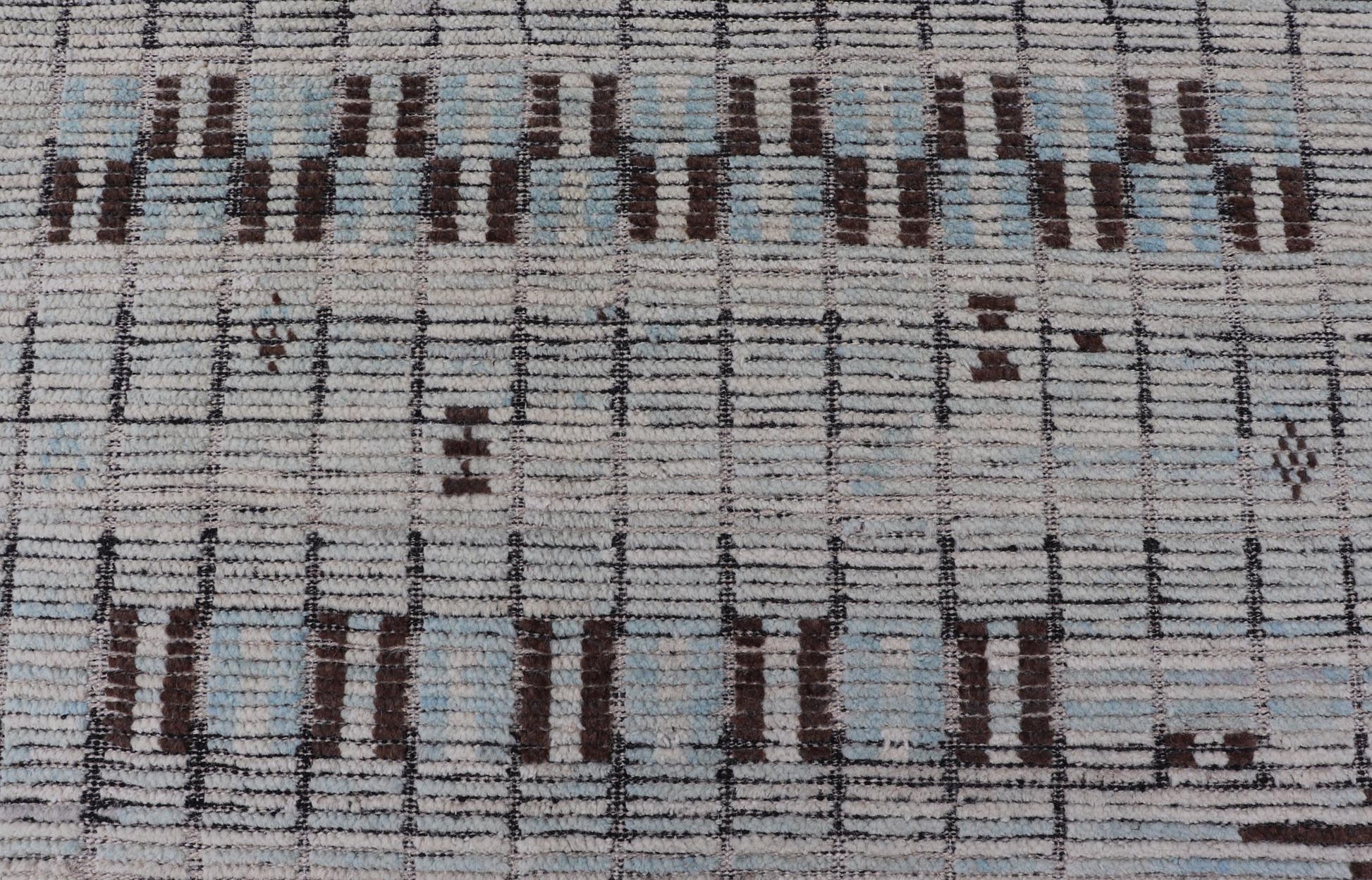 Modern Casual Hand Knotted in Wool with Ice Blue and Brown in Modern Design. Keivan Woven Arts / Country of Origin: Afghanistan Type: Modern Casual Keivan Woven Arts; rug AAR - 1666/ Design: Abstract, Sub - Geometric. Measures: 11'7 x 15'9 This ove... - Keivan Woven ArtsAAR - 1666 - 24426Rugs