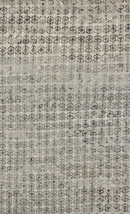 Large Kilim Flat weave Rug in Shades of Gray, Silver, silver blue and Charcoal. Modern Kilim for modern and casual interiors. Keivan Woven Arts, Rug/ABT - 8122742, Afghan Kilim Rug in dark gray, silver and gray, origin/ Afghanistan Circa / 2010 ... - Keivan Woven ArtsABT - 8122742 - 8477Rug