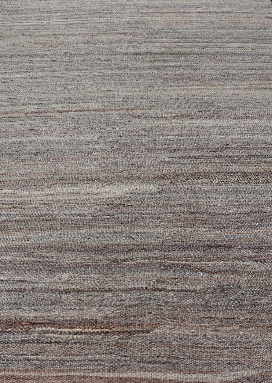 Finely Made Modern Kilim with minimalist solid design and variegated colors in Earth Tones Modern Casual Afghan Kilim in Wool Modern Casual Kilim Tribal Rug, Keivan Woven Arts / rug AFG - 022, country of origin / type: Afghanistan / Modern Casual... - Keivan Woven ArtsAFG - 022 - 19658Rug