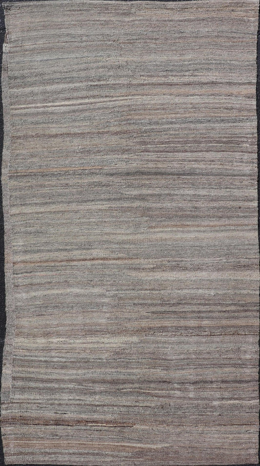 Finely Made Modern Kilim with minimalist solid design and variegated colors in Earth Tones Modern Casual Afghan Kilim in Wool Modern Casual Kilim Tribal Rug, Keivan Woven Arts / rug AFG - 022, country of origin / type: Afghanistan / Modern Casual... - Keivan Woven ArtsAFG - 022 - 19658Rug