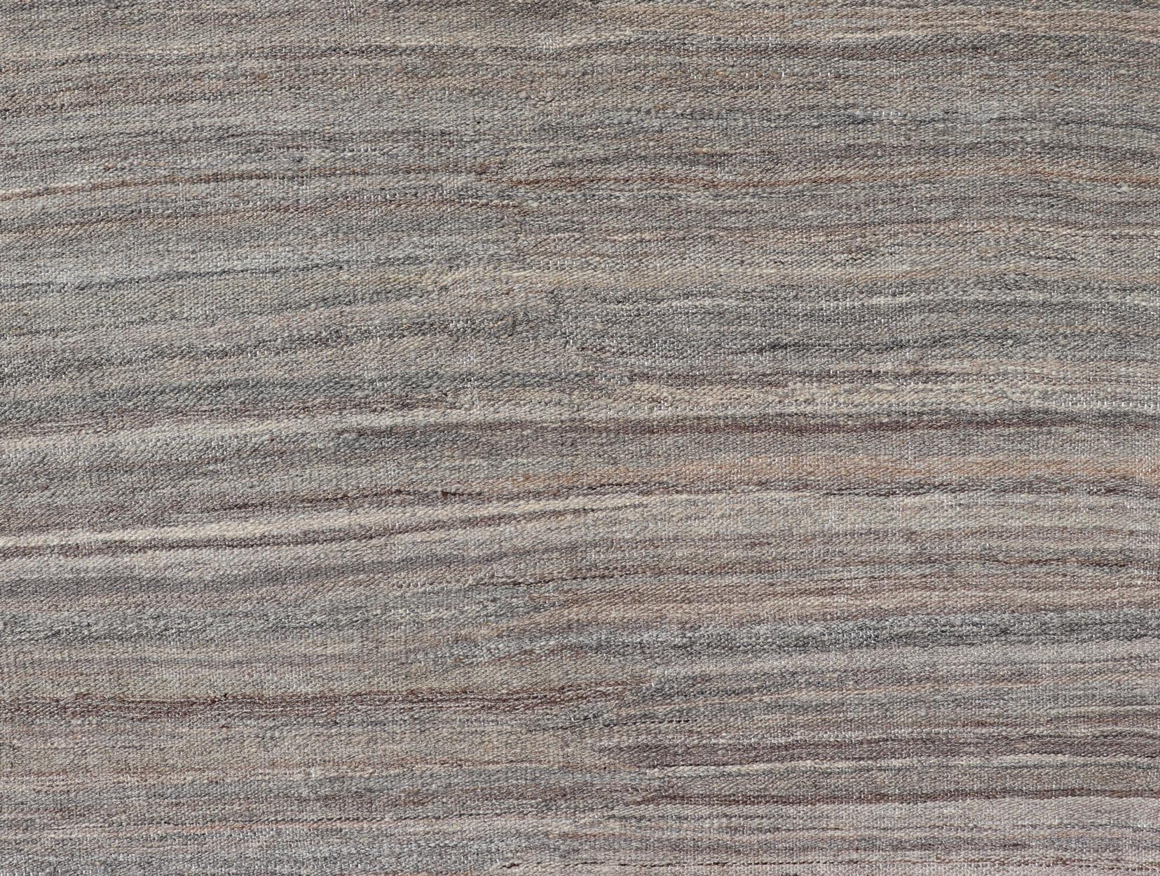 Finely Made Modern Kilim with minimalist solid design and variegated colors in Earth Tones Modern Casual Afghan Kilim in Wool Modern Casual Kilim Tribal Rug, Keivan Woven Arts / rug AFG - 022, country of origin / type: Afghanistan / Modern Casual... - Keivan Woven ArtsAFG - 022 - 19658Rug