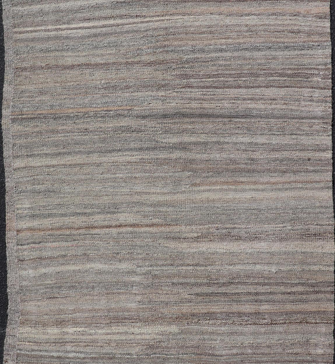 Finely Made Modern Kilim with minimalist solid design and variegated colors in Earth Tones Modern Casual Afghan Kilim in Wool Modern Casual Kilim Tribal Rug, Keivan Woven Arts / rug AFG - 022, country of origin / type: Afghanistan / Modern Casual... - Keivan Woven ArtsAFG - 022 - 19658Rug