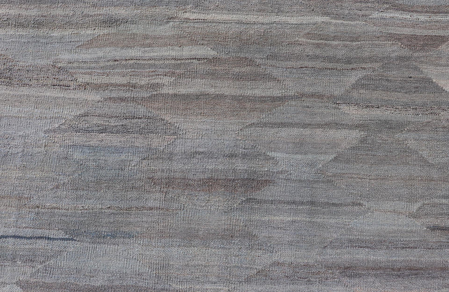 Modern Flat Weave Kilim in Wool with Sub - Geometric Diamond Design This modern casual tribal kilim has been hand - woven. The rug features a modern sub - geometric diamond design, rendered in multicolor of grays; making this kilim a superb fit for a var... - Keivan Woven ArtsAFG - 121 - 19688Rug