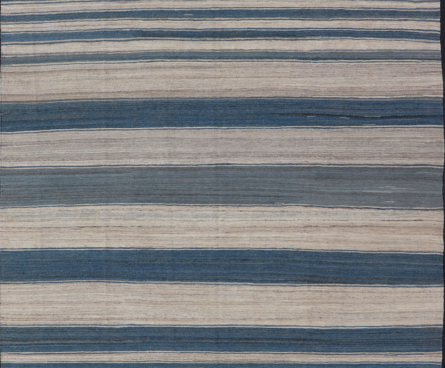 Flat - Weave Modern Kilim Rug with Stripes in Shades of Blue, and Cream Flat - weave Kilim rug with stripes with modern design in shades of blue, gray, and cream Keivan Woven Arts / rug AFG - 123, country of origin / type: Afghanistan / Kilim T... - Keivan Woven ArtsAFG - 123 - 15078Rug