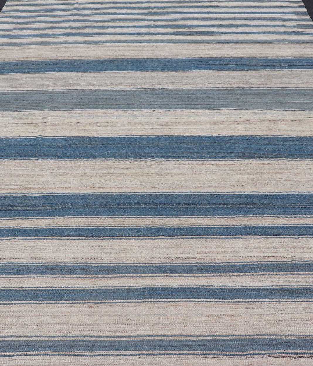 Flat - Weave Modern Kilim Rug with Stripes in Shades of Blue, and Cream Flat - weave Kilim rug with stripes with modern design in shades of blue, gray, and cream Keivan Woven Arts / rug AFG - 123, country of origin / type: Afghanistan / Kilim T... - Keivan Woven ArtsAFG - 123 - 15078Rug