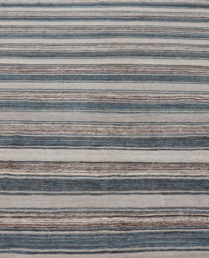 Versatile and natural blue, cream, and brown flat - weave Kilim for a modern or classic design. Flat - weave Kilim rug with brown tones. Keivan Woven Arts / rug AFG - 124, country of origin / type: Afghanistan / Kilim Measures:8'3 x 11'3. This cream, b... - Keivan Woven ArtsAFG - 124 - 15805Rug