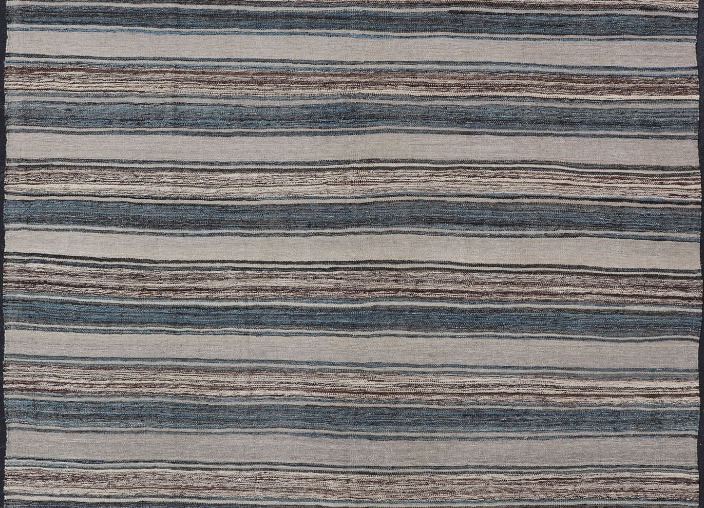 Versatile and natural blue, cream, and brown flat - weave Kilim for a modern or classic design. Flat - weave Kilim rug with brown tones. Keivan Woven Arts / rug AFG - 124, country of origin / type: Afghanistan / Kilim Measures:8'3 x 11'3. This cream, b... - Keivan Woven ArtsAFG - 124 - 15805Rug