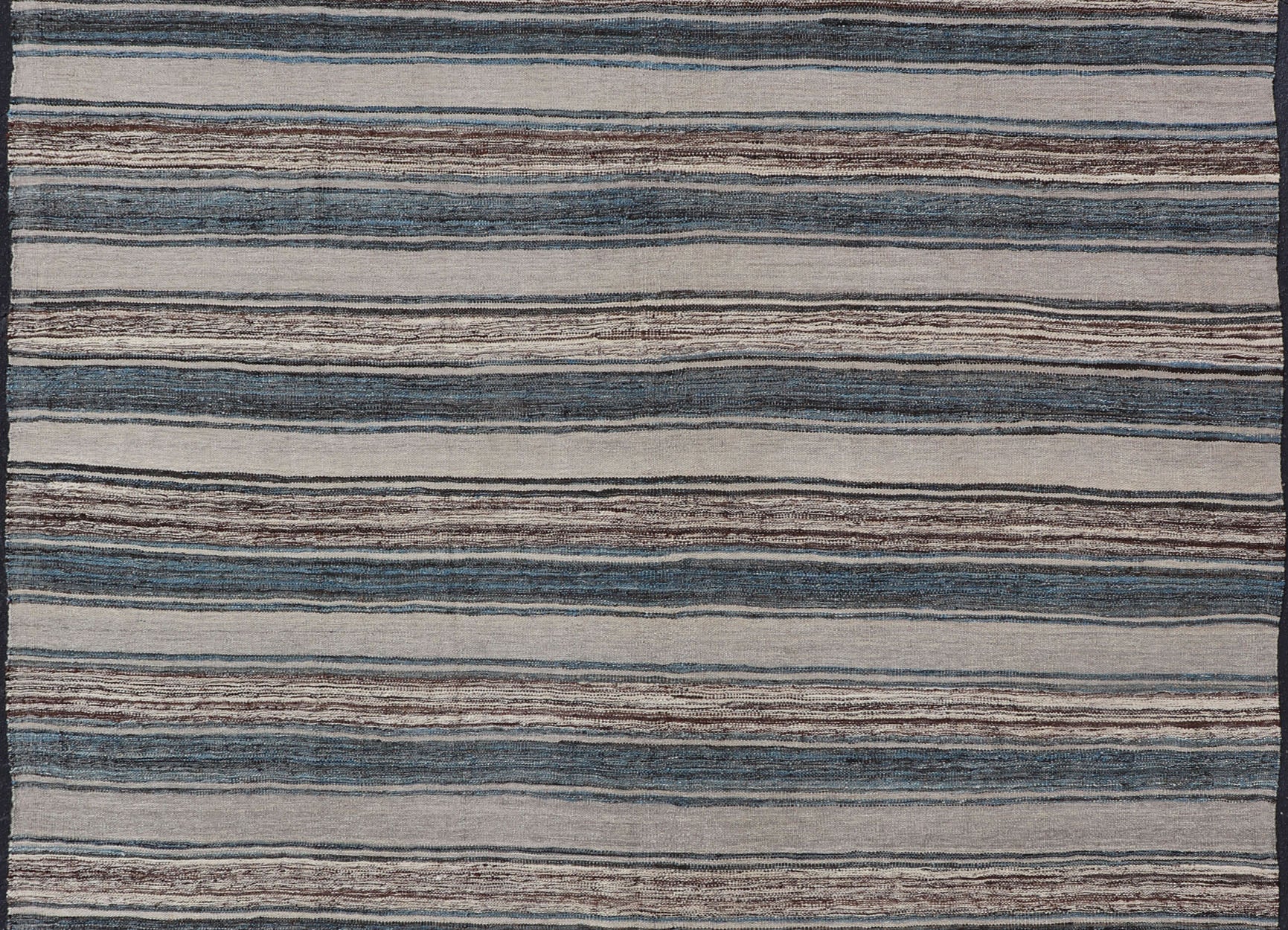 Versatile and natural blue, cream, and brown flat - weave Kilim for a modern or classic design. Flat - weave Kilim rug with brown tones. Keivan Woven Arts / rug AFG - 124, country of origin / type: Afghanistan / Kilim Measures:8'3 x 11'3. This cream, b... - Keivan Woven ArtsAFG - 124 - 15805Rug