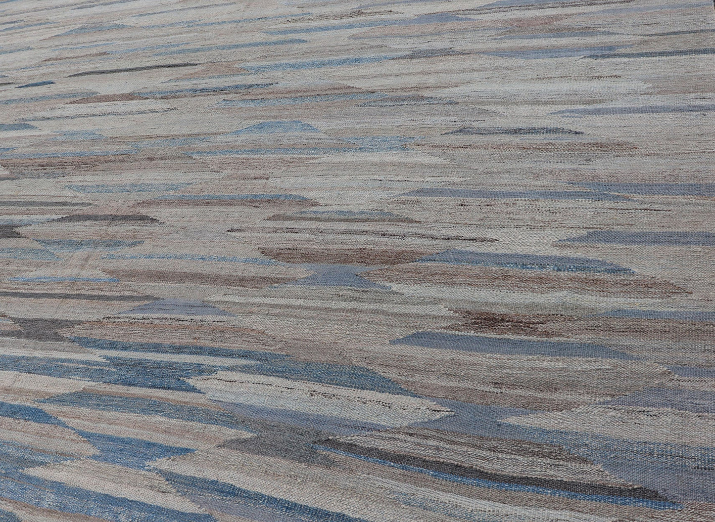 Neutrals, Charcoal, Gray and Brown Diamond Afghan Modern Kilim Geometric Design Modern and casual flat - woven Kilim rug in charcoal, gray, blue and brown diamond Afghan Modern Kilim Geometric design. Keivan Woven Arts , Rug AFG - 131, country of or... - Keivan Woven ArtsAFG - 131 - 15813Rug
