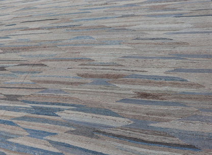 Neutrals, Charcoal, Gray and Brown Diamond Afghan Modern Kilim Geometric Design Modern and casual flat - woven Kilim rug in charcoal, gray, blue and brown diamond Afghan Modern Kilim Geometric design. Keivan Woven Arts , Rug AFG - 131, country of or... - Keivan Woven ArtsAFG - 131 - 15813Rug