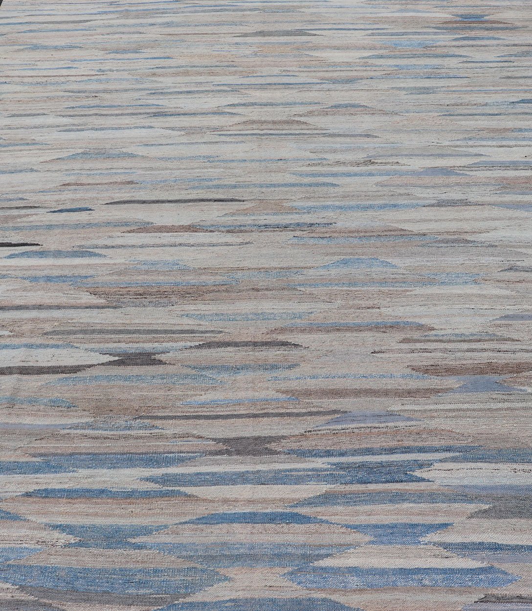 Neutrals, Charcoal, Gray and Brown Diamond Afghan Modern Kilim Geometric Design Modern and casual flat - woven Kilim rug in charcoal, gray, blue and brown diamond Afghan Modern Kilim Geometric design. Keivan Woven Arts , Rug AFG - 131, country of or... - Keivan Woven ArtsAFG - 131 - 15813Rug