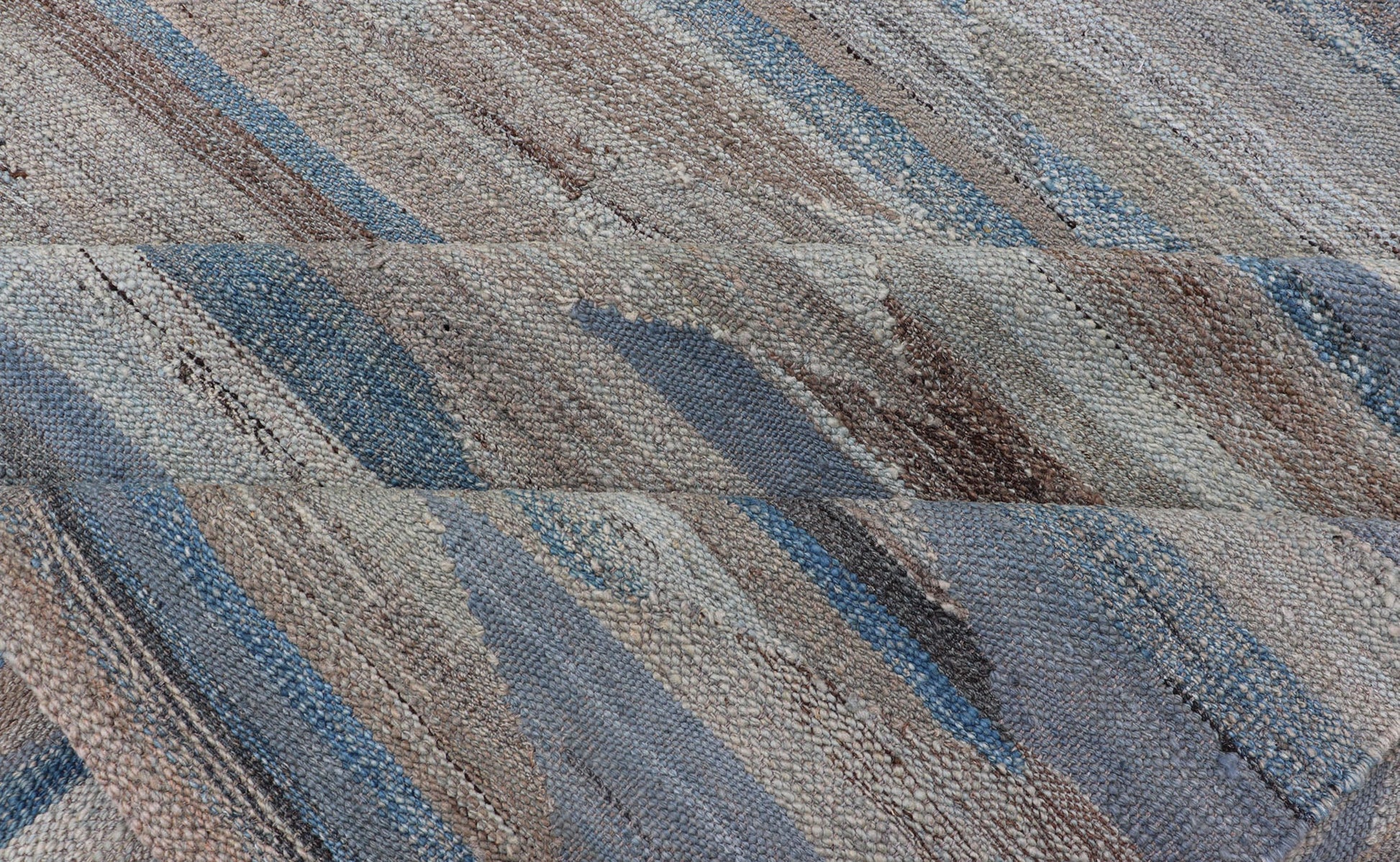Neutrals, Charcoal, Gray and Brown Diamond Afghan Modern Kilim Geometric Design Modern and casual flat - woven Kilim rug in charcoal, gray, blue and brown diamond Afghan Modern Kilim Geometric design. Keivan Woven Arts , Rug AFG - 131, country of or... - Keivan Woven ArtsAFG - 131 - 15813Rug