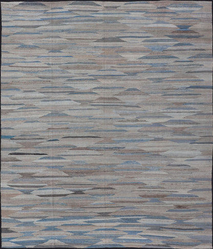 Neutrals, Charcoal, Gray and Brown Diamond Afghan Modern Kilim Geometric Design Modern and casual flat - woven Kilim rug in charcoal, gray, blue and brown diamond Afghan Modern Kilim Geometric design. Keivan Woven Arts , Rug AFG - 131, country of or... - Keivan Woven ArtsAFG - 131 - 15813Rug