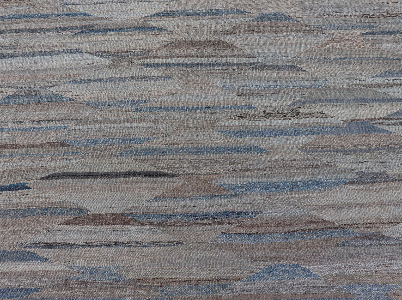 Neutrals, Charcoal, Gray and Brown Diamond Afghan Modern Kilim Geometric Design Modern and casual flat - woven Kilim rug in charcoal, gray, blue and brown diamond Afghan Modern Kilim Geometric design. Keivan Woven Arts , Rug AFG - 131, country of or... - Keivan Woven ArtsAFG - 131 - 15813Rug