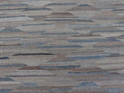 Neutrals, Charcoal, Gray and Brown Diamond Afghan Modern Kilim Geometric Design Modern and casual flat - woven Kilim rug in charcoal, gray, blue and brown diamond Afghan Modern Kilim Geometric design. Keivan Woven Arts , Rug AFG - 131, country of or... - Keivan Woven ArtsAFG - 131 - 15813Rug