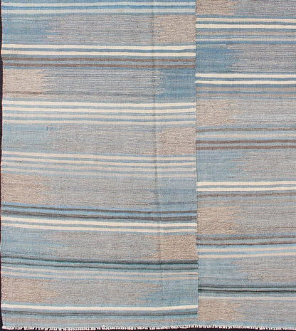 Keivan Woven Arts Multicolor Paneled Flat - Weave Kilim Rug with Modern Design. Keivan Woven Arts/ rug /AFG - 14960, country of origin / type: Afghanistan / Kilim. Measures: 5'8 x 8'5 Colorful flat - weave modern Kilim rug with modern design for mode... - Keivan Woven ArtsAFG - 14960 - 10448Rug