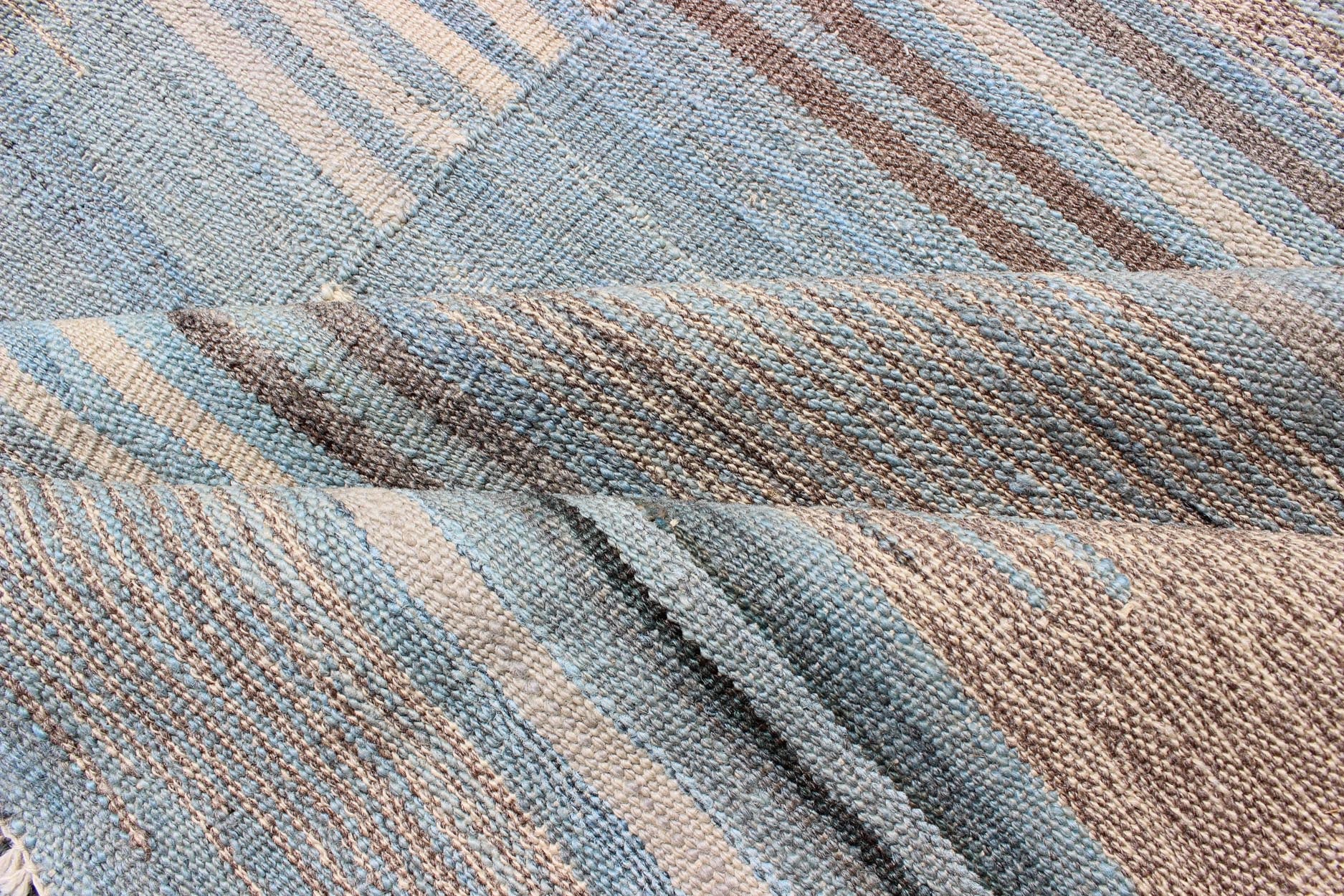 Keivan Woven Arts Multicolor Paneled Flat - Weave Kilim Rug with Modern Design. Keivan Woven Arts/ rug /AFG - 14960, country of origin / type: Afghanistan / Kilim. Measures: 5'8 x 8'5 Colorful flat - weave modern Kilim rug with modern design for mode... - Keivan Woven ArtsAFG - 14960 - 10448Rug