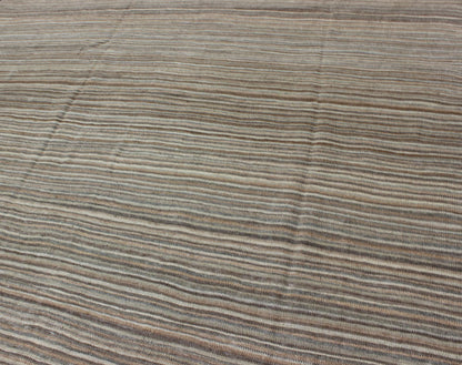 Keivan Woven Arts Modern Kilim with Solid Design in Variation of Gray Tones. Minimalist design Afghan Modern Kilim. Keivan Woven Arts, Rug/AFG - 15018, country of origin / type: Afghanistan / Kilim. Measures: 6'3 x 9'7 Modern casual flat - weave fin... - Keivan Woven ArtsAFG - 15018 - 10454Rug