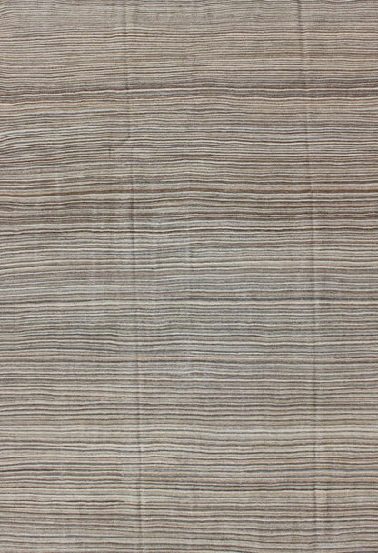 Keivan Woven Arts Modern Kilim with Solid Design in Variation of Gray Tones. Minimalist design Afghan Modern Kilim. Keivan Woven Arts, Rug/AFG - 15018, country of origin / type: Afghanistan / Kilim. Measures: 6'3 x 9'7 Modern casual flat - weave fin... - Keivan Woven ArtsAFG - 15018 - 10454Rug