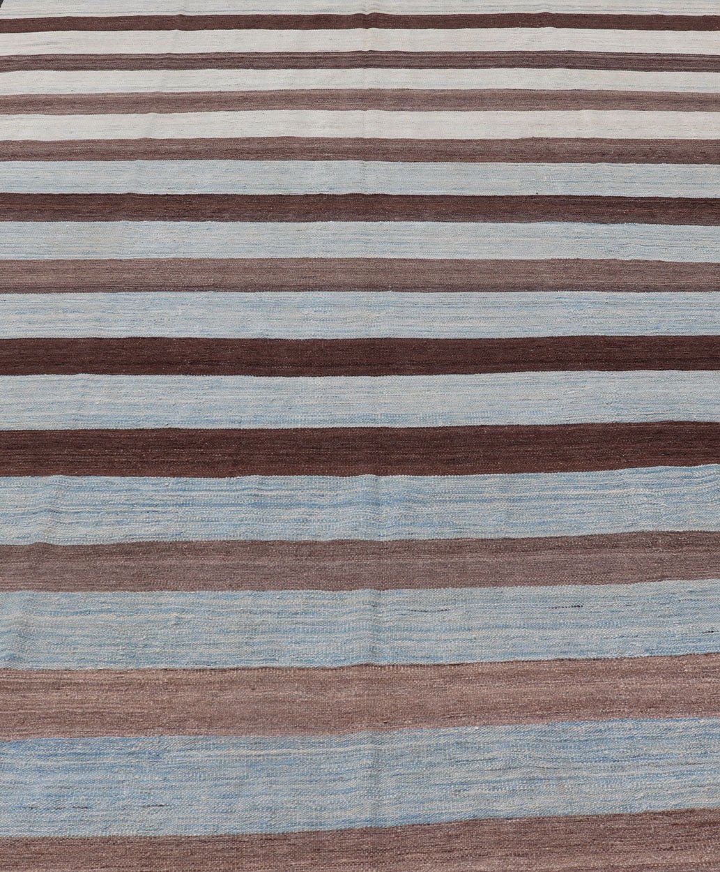 Modern Kilim Hand Woven Casual Rug with Stripes in Shades of Blue and Brown Flat - weave Kilim rug with stripes with modern design in shades of blue's, brown's. Keivan Woven Arts / rug AFG - 155, country of origin / type: Afghanistan / Kilim ... - Keivan Woven ArtsAFG - 155 - 15831Rug