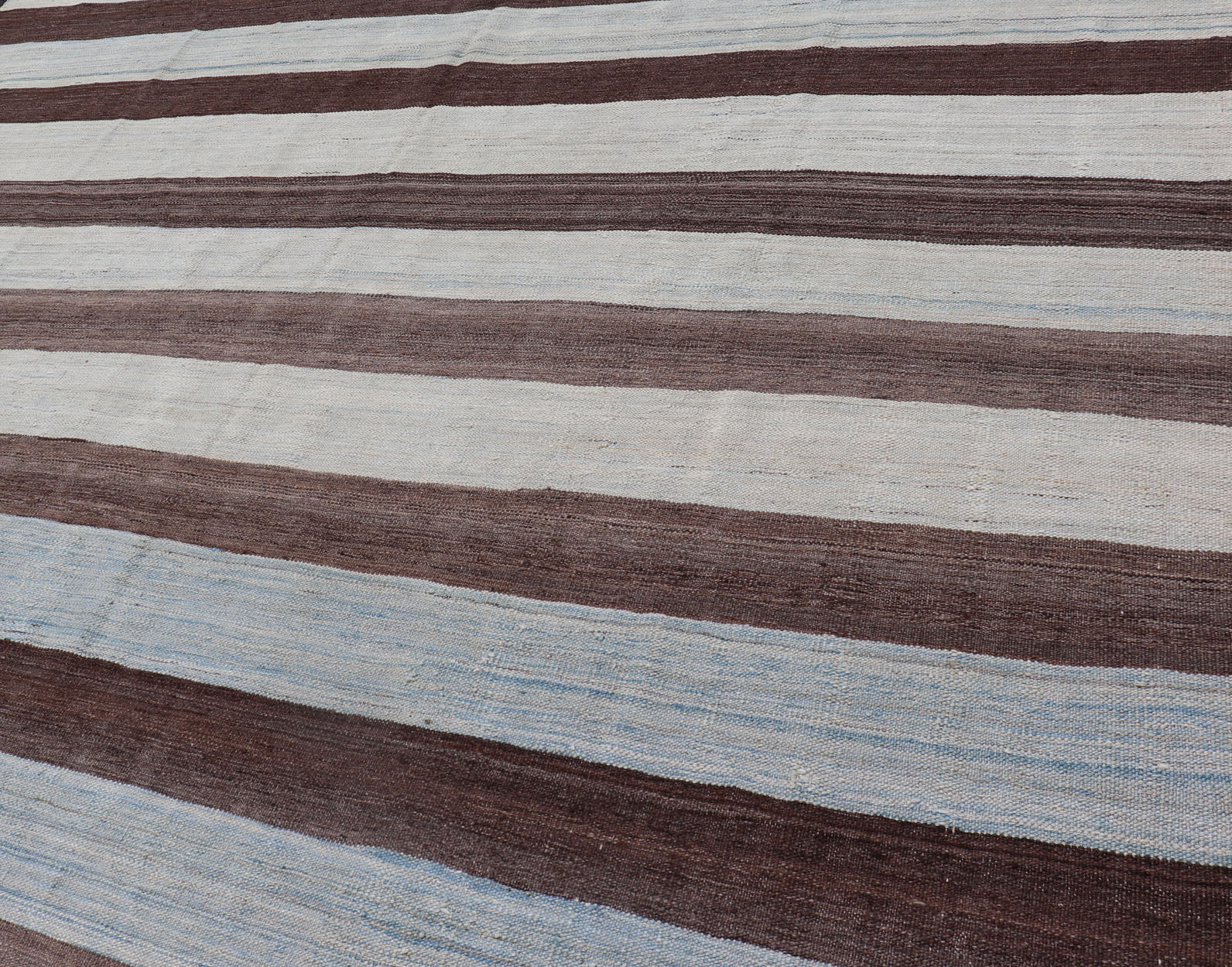 Modern Kilim Hand Woven Casual Rug with Stripes in Shades of Blue and Brown Flat - weave Kilim rug with stripes with modern design in shades of blue's, brown's. Keivan Woven Arts / rug AFG - 155, country of origin / type: Afghanistan / Kilim ... - Keivan Woven ArtsAFG - 155 - 15831Rug