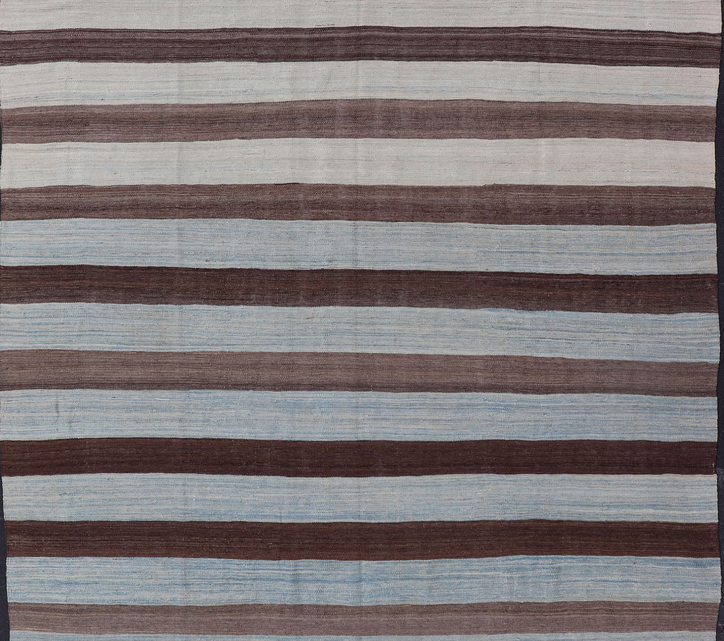 Modern Kilim Hand Woven Casual Rug with Stripes in Shades of Blue and Brown Flat - weave Kilim rug with stripes with modern design in shades of blue's, brown's. Keivan Woven Arts / rug AFG - 155, country of origin / type: Afghanistan / Kilim ... - Keivan Woven ArtsAFG - 155 - 15831Rug