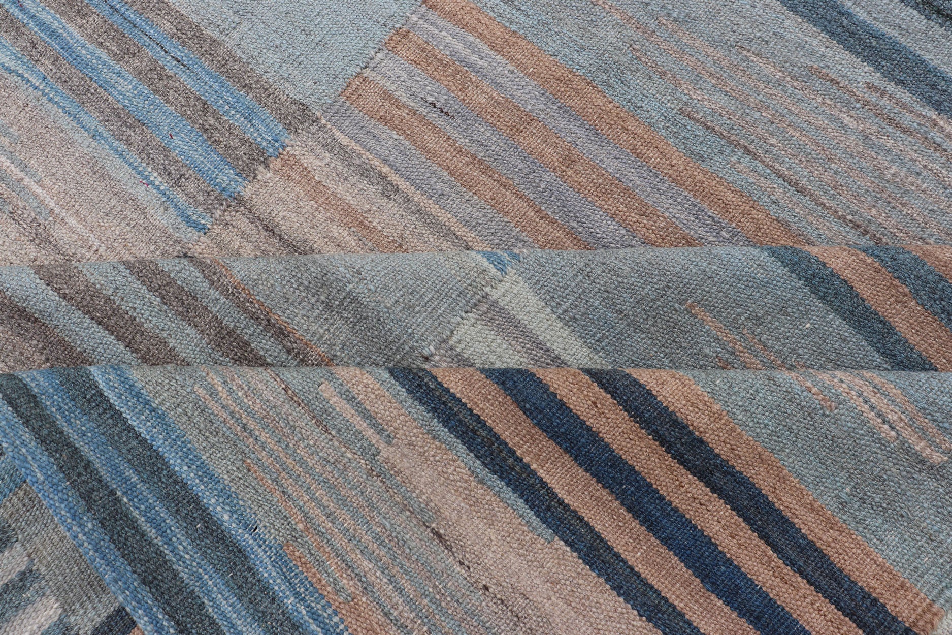 Multicolor paneled Flat - Weave Kilim Rug with Modern Design Casual Kilim rug, flat - weave in modern design with soft colors, Keivan Woven Arts/ rug /AFG - 24169, country of origin / type: Afghanistan / Kilim Measures: 8 x 9'6 Colorful fl... - Keivan Woven ArtsAFG - 24169 - 15851Rug