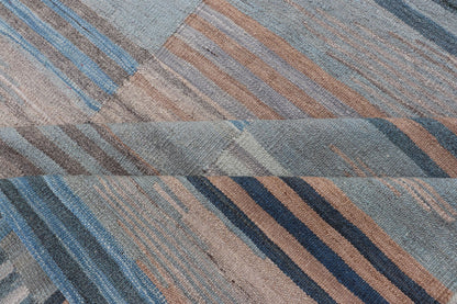 Multicolor paneled Flat - Weave Kilim Rug with Modern Design Casual Kilim rug, flat - weave in modern design with soft colors, Keivan Woven Arts/ rug /AFG - 24169, country of origin / type: Afghanistan / Kilim Measures: 8 x 9'6 Colorful fl... - Keivan Woven ArtsAFG - 24169 - 15851Rug
