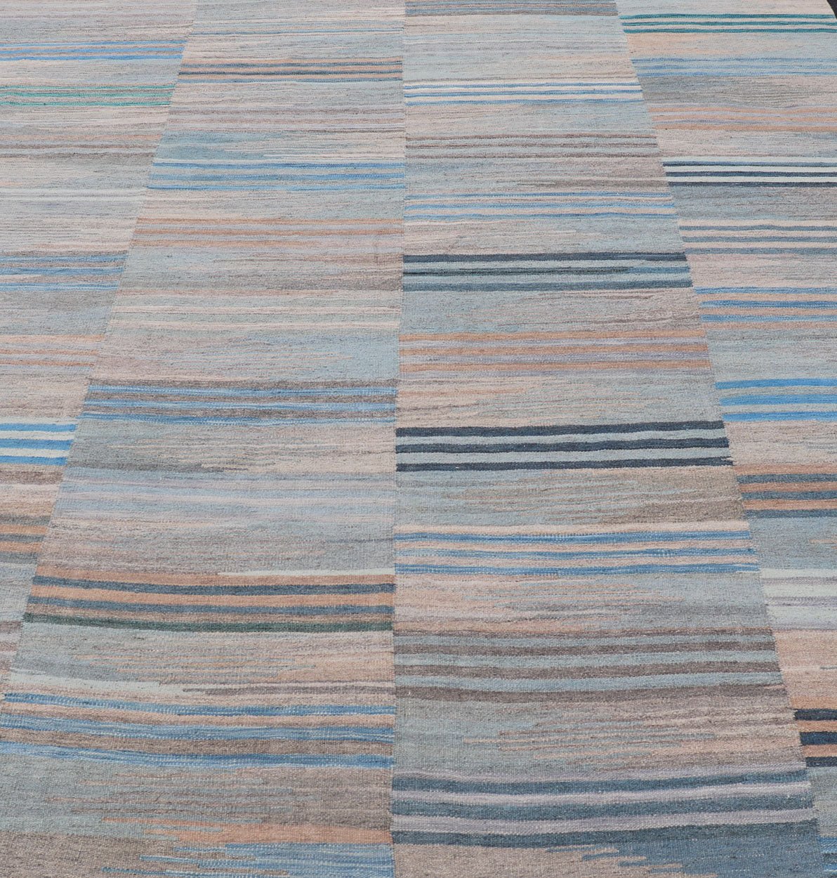 Multicolor paneled Flat - Weave Kilim Rug with Modern Design Casual Kilim rug, flat - weave in modern design with soft colors, Keivan Woven Arts/ rug /AFG - 24169, country of origin / type: Afghanistan / Kilim Measures: 8 x 9'6 Colorful fl... - Keivan Woven ArtsAFG - 24169 - 15851Rug