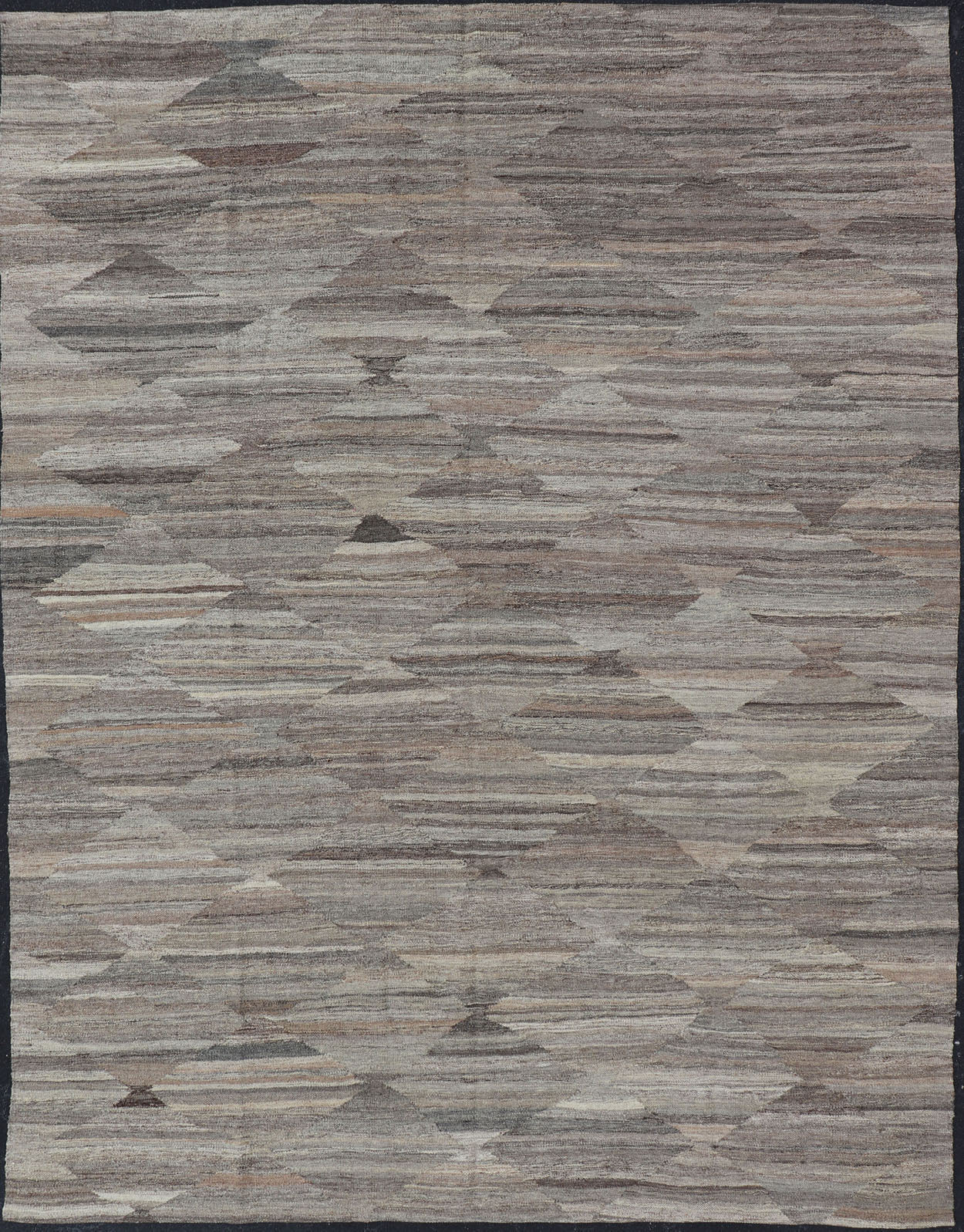 Neutrals, Charcoal, Gray and Brown Afghan Modern Kilim Geometric Design Modern and casual flat - woven Kilim rug. Neutrals, charcoal, gray, blue and brown Afghan Modern Kilim Geometric design. Keivan Woven Arts / Rug AFG - 27567, country of origin /... - Keivan Woven ArtsAFG - 27567 - 15855Rug