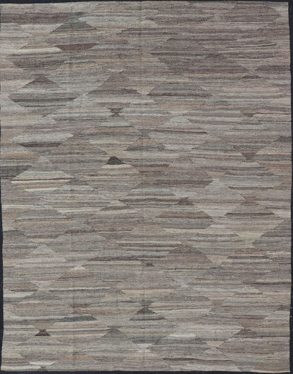Neutrals, Charcoal, Gray and Brown Afghan Modern Kilim Geometric Design Modern and casual flat - woven Kilim rug. Neutrals, charcoal, gray, blue and brown Afghan Modern Kilim Geometric design. Keivan Woven Arts / Rug AFG - 27567, country of origin /... - Keivan Woven ArtsAFG - 27567 - 15855Rug