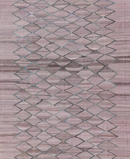Minimalist Modern Flat - Weave Kilim Rug in Diamond Design Modern Kilim from Afghanistan with fine wool. Keivan Woven Arts Rug AFG - 27580. This light Lavender/pink and gray colored piece features a repeating diamond pattern, perfect for any modern ... - Keivan Woven ArtsAFG - 27580 - 11859Rug