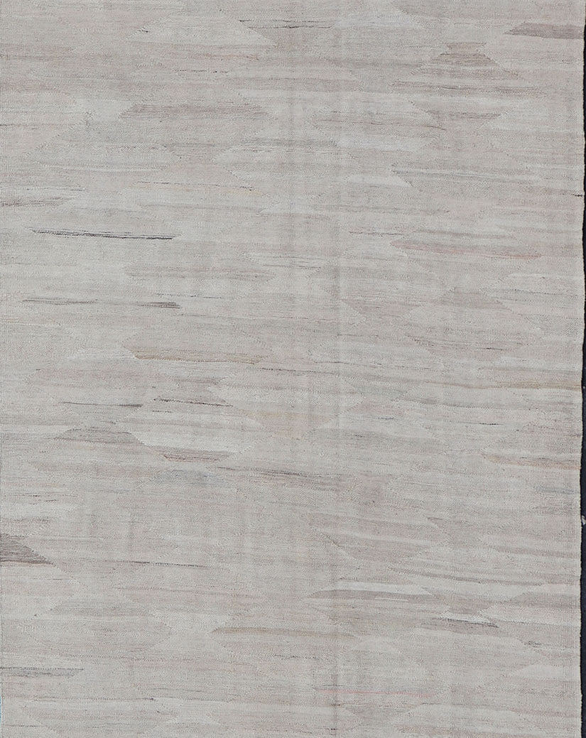 Large Modern Kilim Gallery Runner in Neutral Cream with Free Flowing Design. Flat - weave Kilim gallery runner with modern design , Keivan Woven Arts/ rug AFG - 27581, country of origin / type: Afghanistan / Kilim Measures: 5'3 x 15'7 This ... - Keivan Woven ArtsAFG - 27581 - 13962Rug