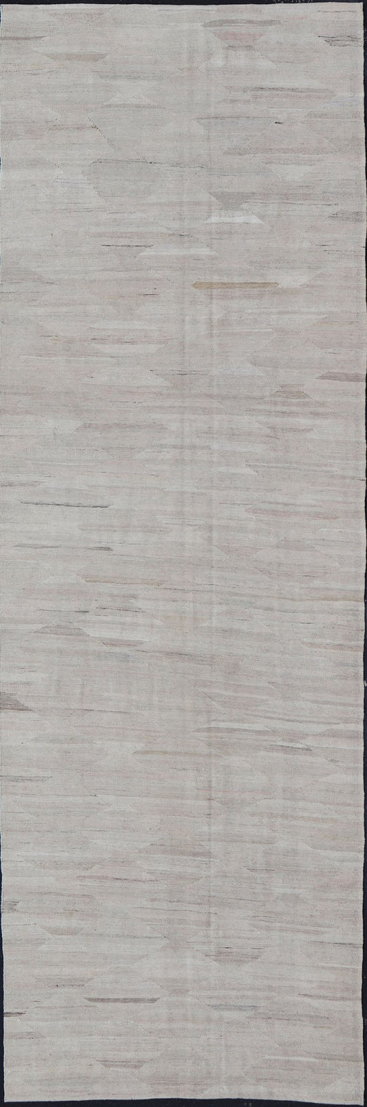 Large Modern Kilim Gallery Runner in Neutral Cream with Free Flowing Design. Flat - weave Kilim gallery runner with modern design , Keivan Woven Arts/ rug AFG - 27581, country of origin / type: Afghanistan / Kilim Measures: 5'3 x 15'7 This ... - Keivan Woven ArtsAFG - 27581 - 13962Rug
