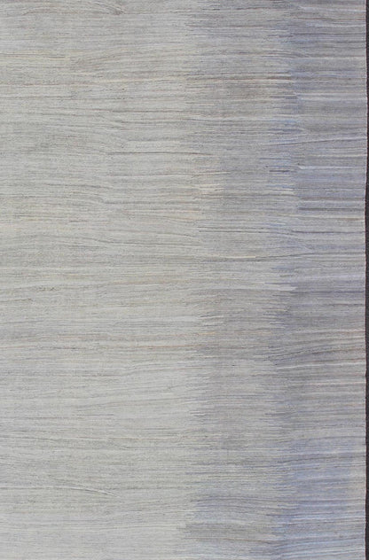Large Kilim Rug in light blue, light Gray & Cream with Minimalist Modern Design. Large Kilim Rug with Minimalist and Modern Design. rug/AFG - 27618 , country of origin / type: Afghanistan /Kilim. The subdued design of this kilim rug makes... - Keivan Woven ArtsAFG - 27618 - A - 11875Rug
