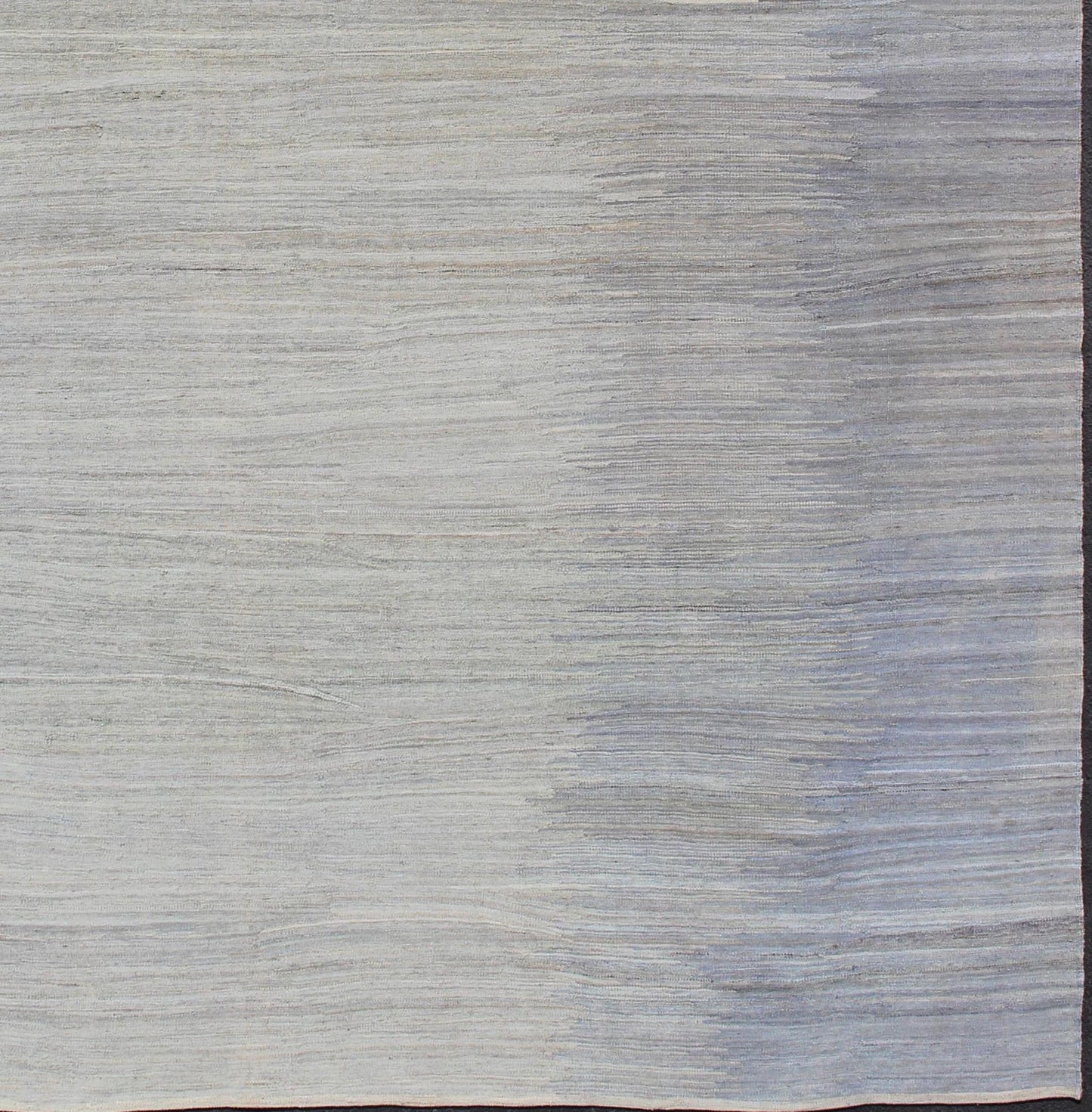 Large Kilim Rug in light blue, light Gray & Cream with Minimalist Modern Design. Large Kilim Rug with Minimalist and Modern Design. rug/AFG - 27618 , country of origin / type: Afghanistan /Kilim. The subdued design of this kilim rug makes... - Keivan Woven ArtsAFG - 27618 - A - 11875Rug