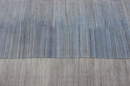 Large Kilim Rug in light blue, light Gray & Cream with Minimalist Modern Design. Large Kilim Rug with Minimalist and Modern Design. rug/AFG - 27618 , country of origin / type: Afghanistan /Kilim. The subdued design of this kilim rug makes... - Keivan Woven ArtsAFG - 27618 - A - 11875Rug
