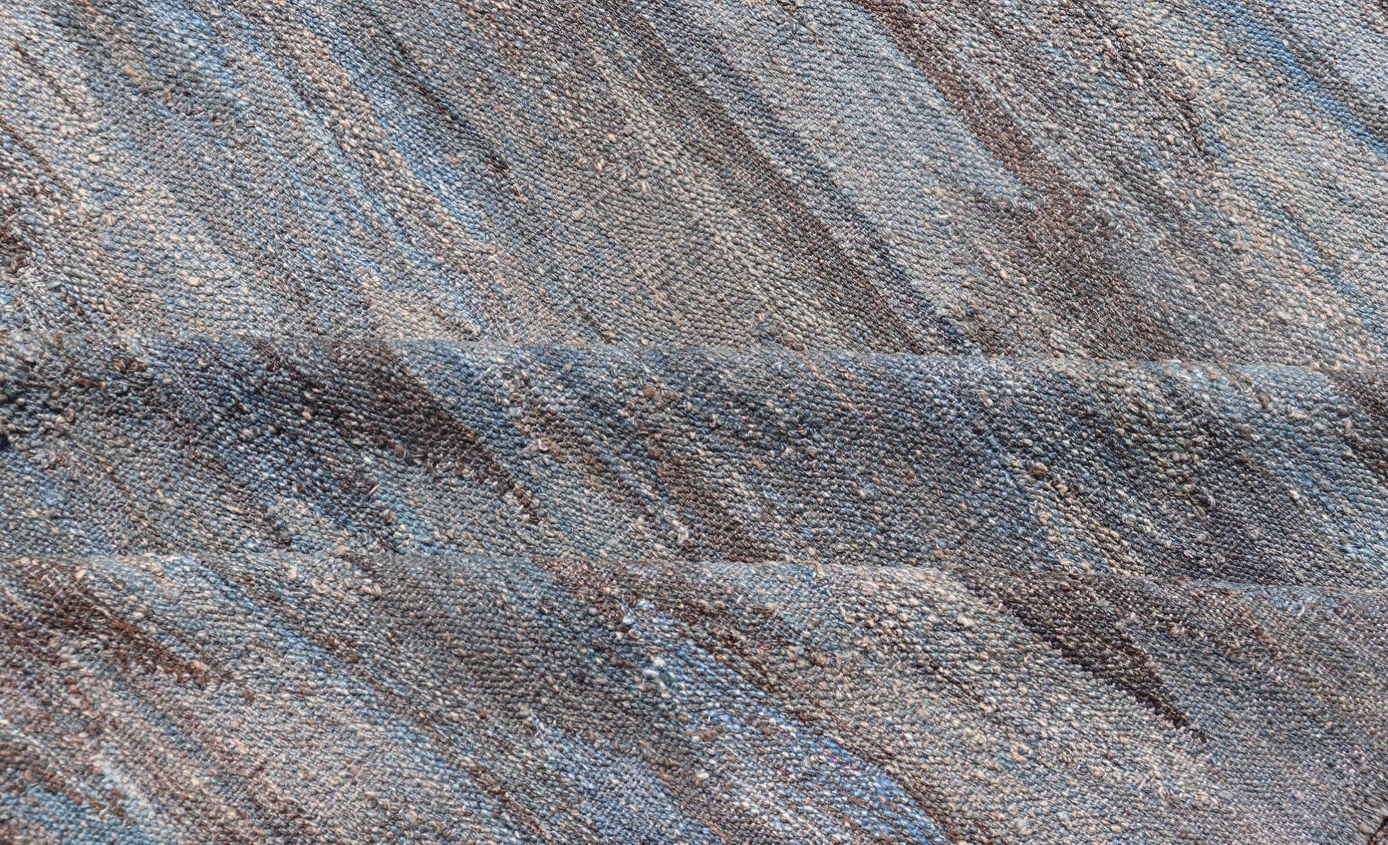 Modern Hand - Woven Flatweave Kilim in Wool with Sub - Geometric Diamond Design This flat - weave tribal kilim has been hand - woven. The rug features a modern solid/diamond design, rendered in grays blues, and earthy tones; making this rug a superb fi... - Keivan Woven ArtsAFG - 27633 - 19718Rug